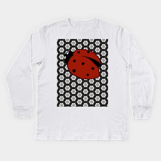 Ladybug with Background Kids Long Sleeve T-Shirt